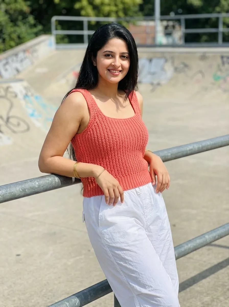 Top 10 Summer Outfits for Women (Globally Famous 2026) 34 Chunky Knit Tank Top Parachute Pants 1