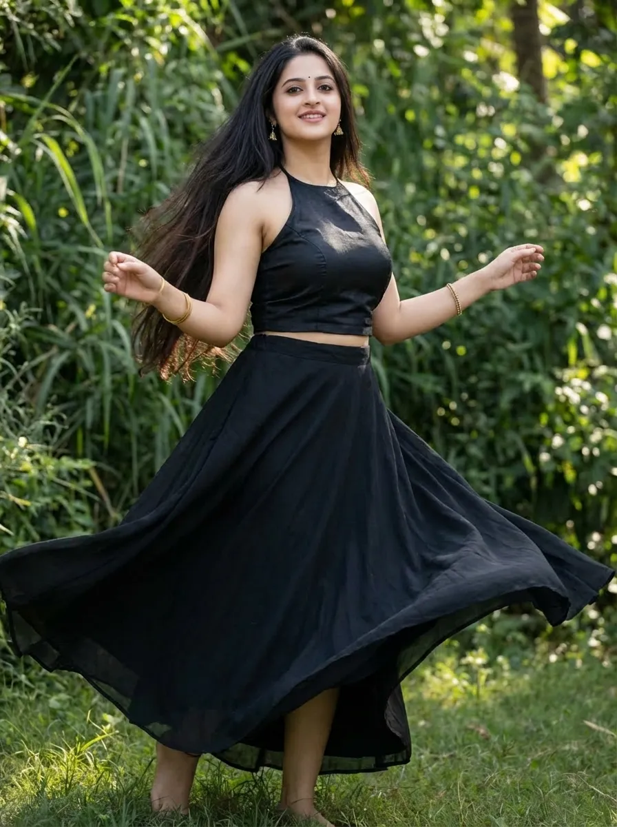 Halter Neck Top with Flowy Skirt 3