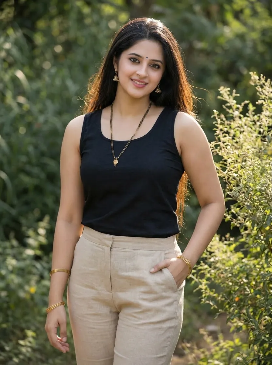 Sleeveless Top with Straight Fit Trousers 2