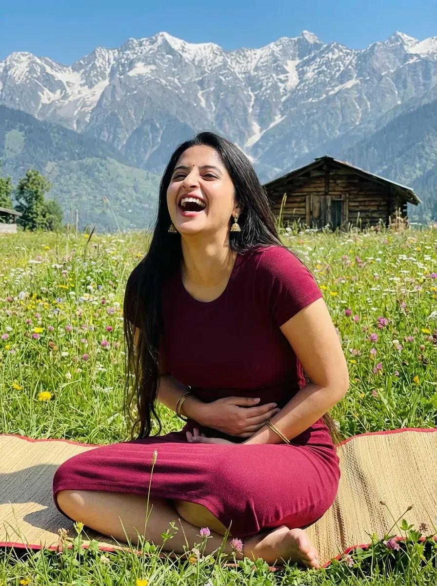 Woman sitting cross legged 202604102114